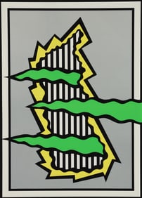 Nicholas Krushenick Blue Hill Silkscreen 1980 Signed