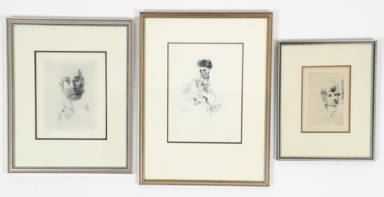 3 Jack Levine Etchings Signed