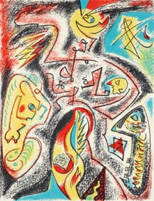 Andre Masson Abstract Composition Color Lithograph Signed 1969