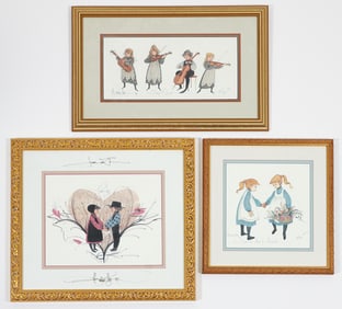 3 P Buckley Moss Love and Friendship Prints Signed