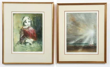 2 Kaiko Moti Color Aquatints Signed