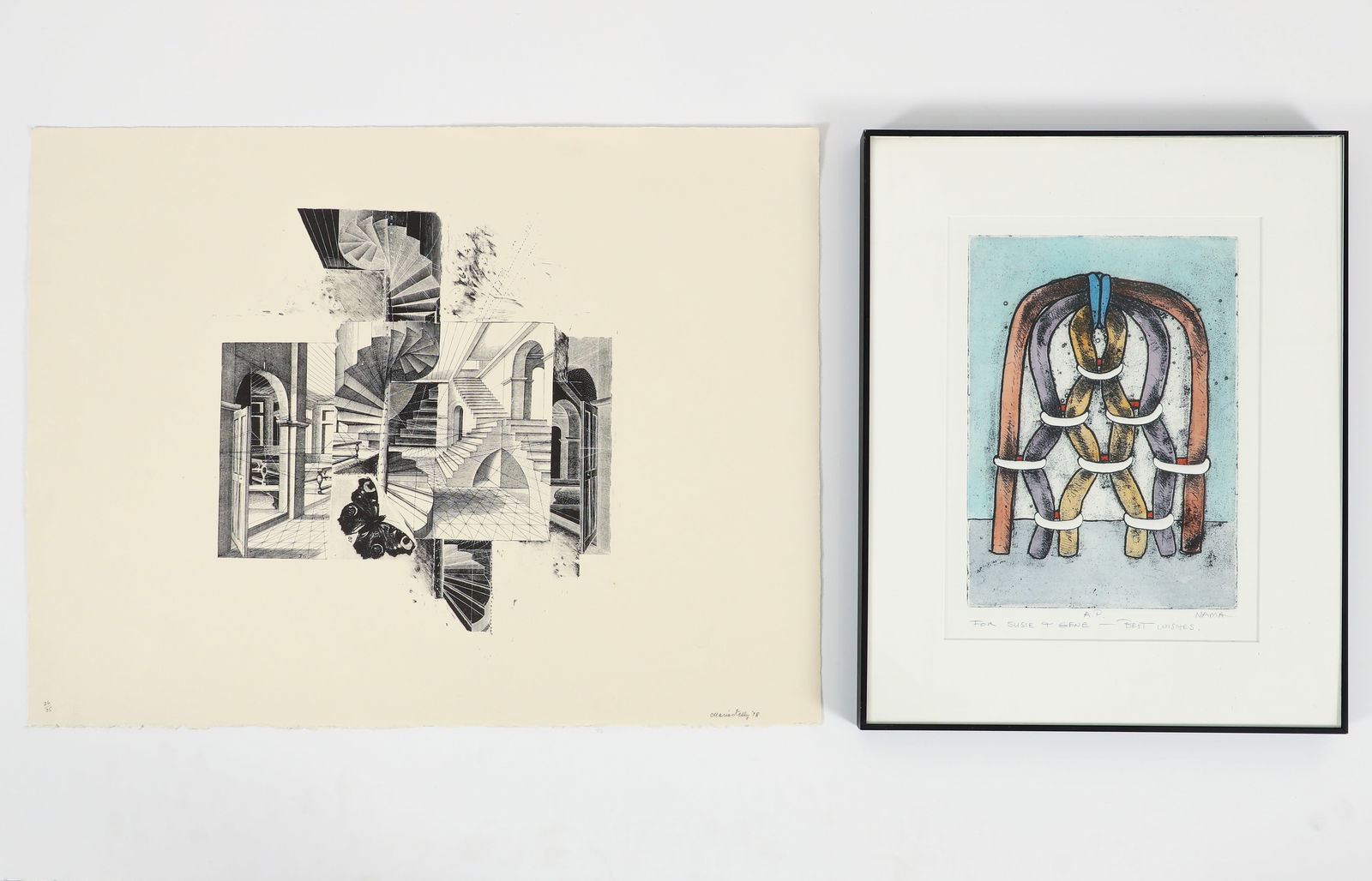 2 Prints, George Nama Intaglio and Marie Kelly Litho (1 of 5)