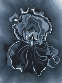 Lowell Nesbitt Large Screenprint Blossom in Black