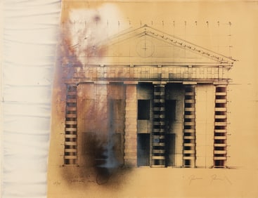 Peter Paul orig lithograph Building Facade