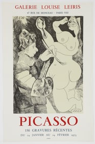Pablo Picasso Gravures Recentes 1973 Lithograph Exhibition Poster