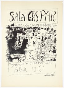 Pablo Picasso Dibujos 1961 Barcelona Exhibition Lithograph Poster