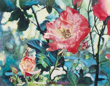 Joseph Raffael 1982 orig litho Carol's Magic Garden