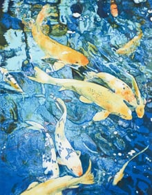 Joseph Raffael 1978 orig litho Eleven Fish