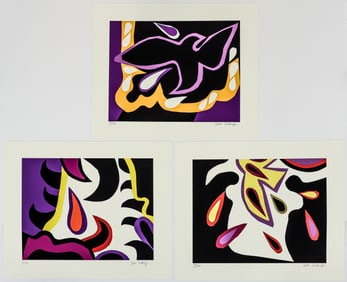 3 William Scharf Silkscreen Prints 1980