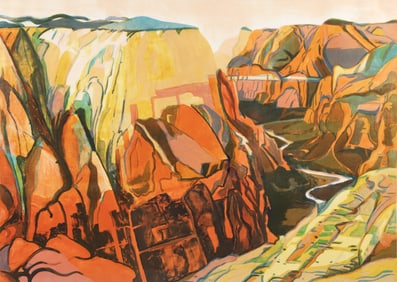 Susan Shatter 1981 orig litho Rock Face Zion Canyon