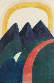 Carol Summers 1974 hybrid woodcut View From Home