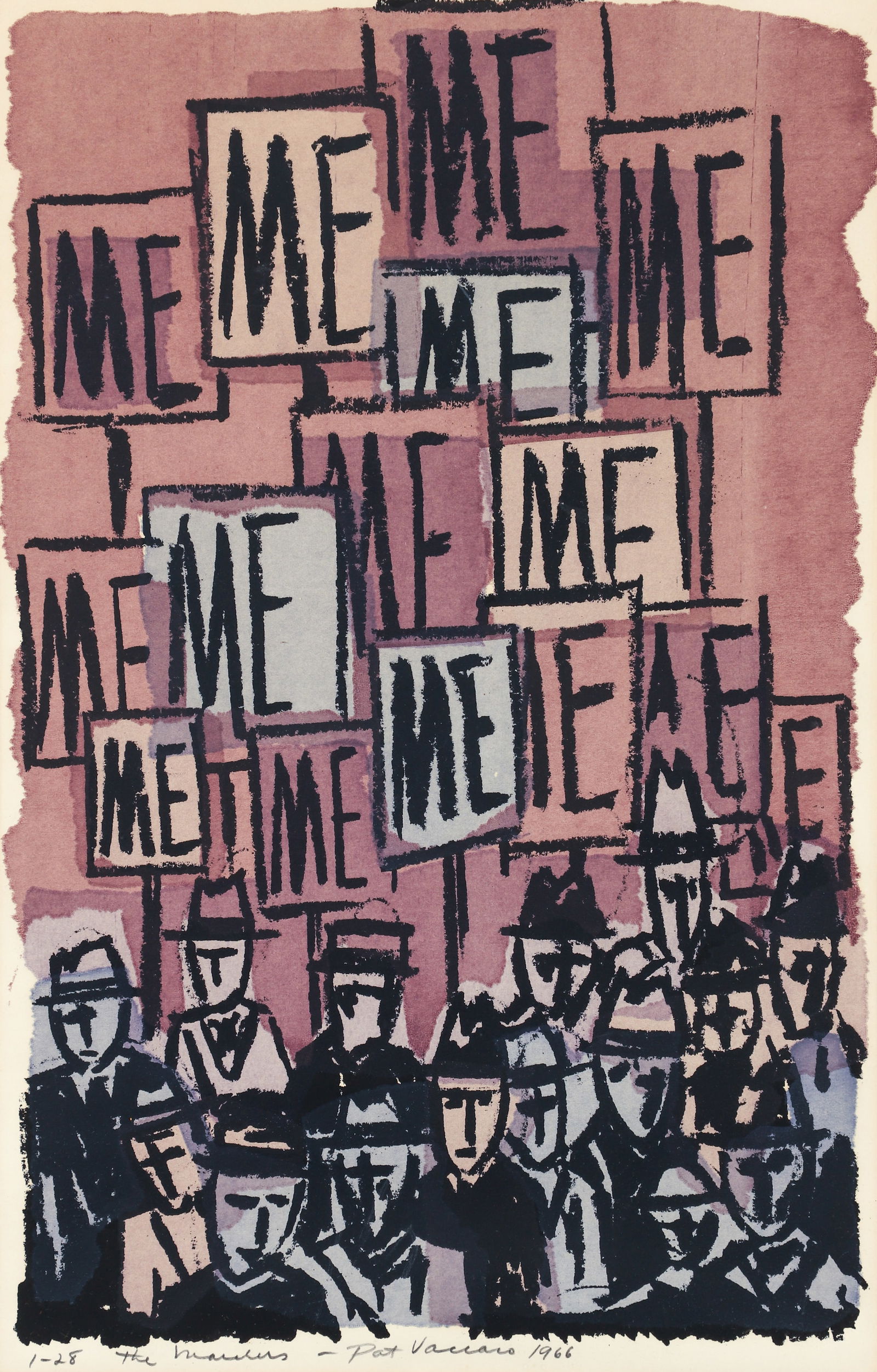 Patrick Vaccaro The Marchers Lithograph on Paper 1966 (1 of 3)