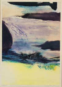 Zao Wou-Ki 1974 color etching aquatint (Before the Storm)
