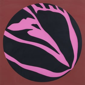 Jack Youngerman Pink and Brown Serigraph Signed 1974