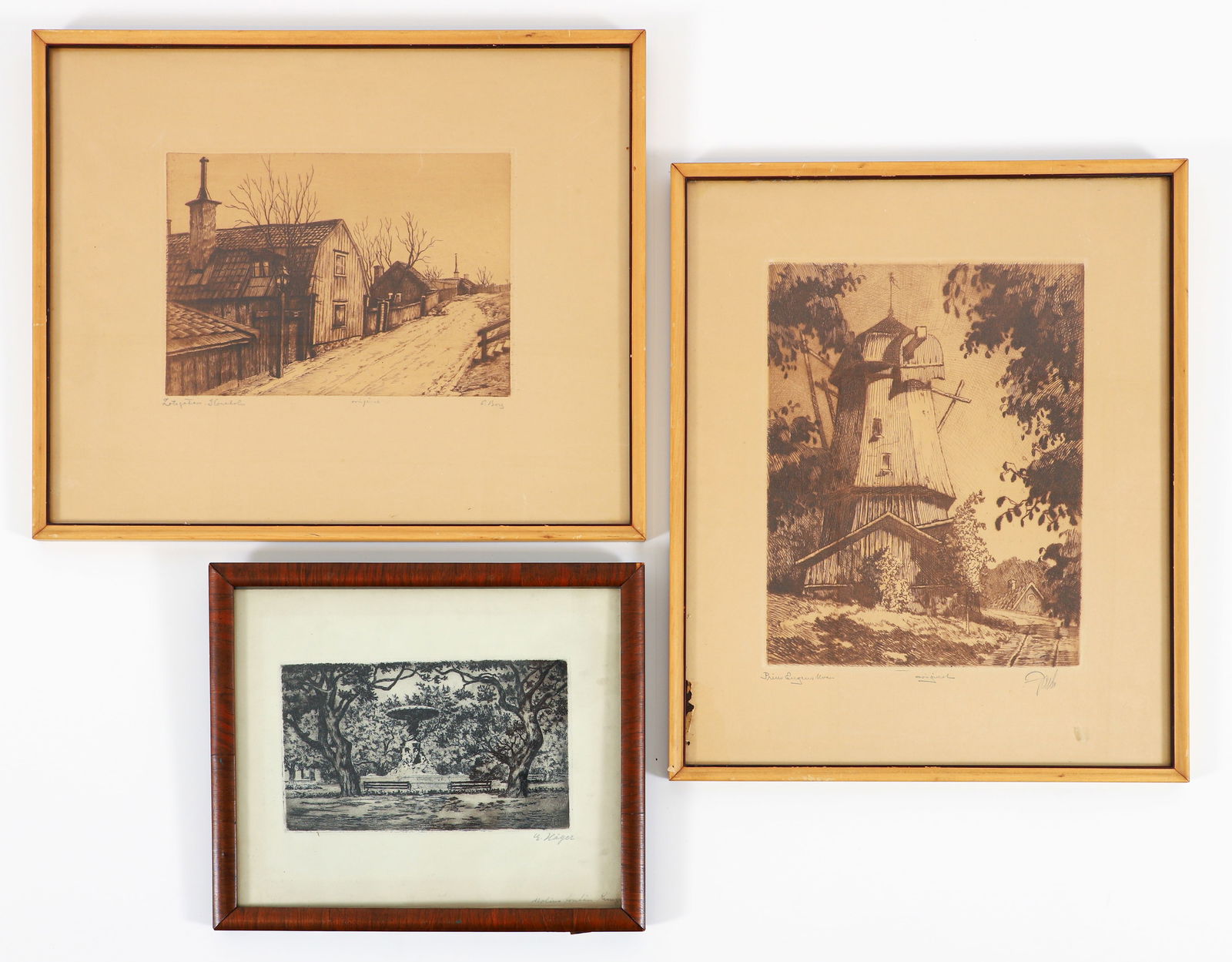 Collection of 4 Signed Intaglio Swedish Prints (1 of 6)
