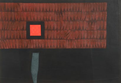 Kunihiro Amano 1966 color woodcut Enclosure 19