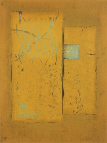 Hiroyuki Tajima 1972 color woodblock Yellow Door