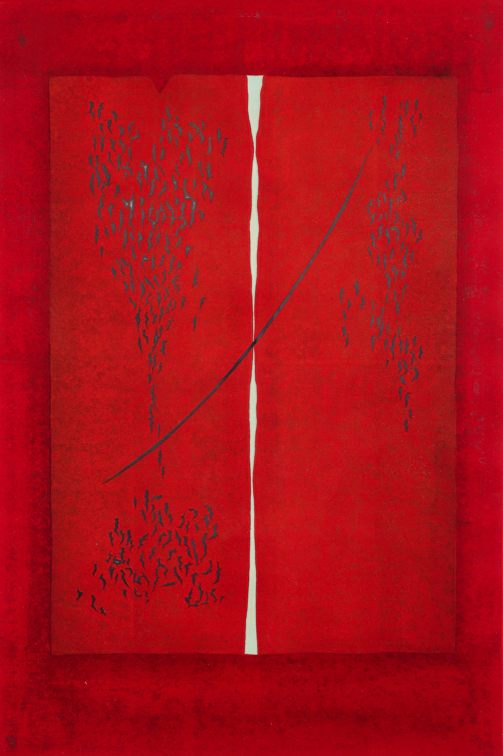 Hiroyuki Tajima 1974 color woodblock Bright Blue (1 of 4)