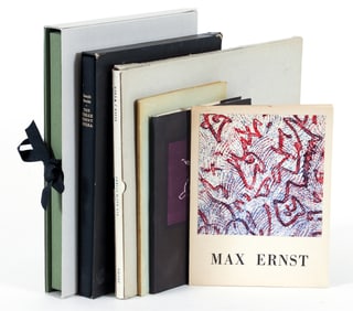 6 rare art books, includes 3 original lithographs, Ernst, Tanning et al