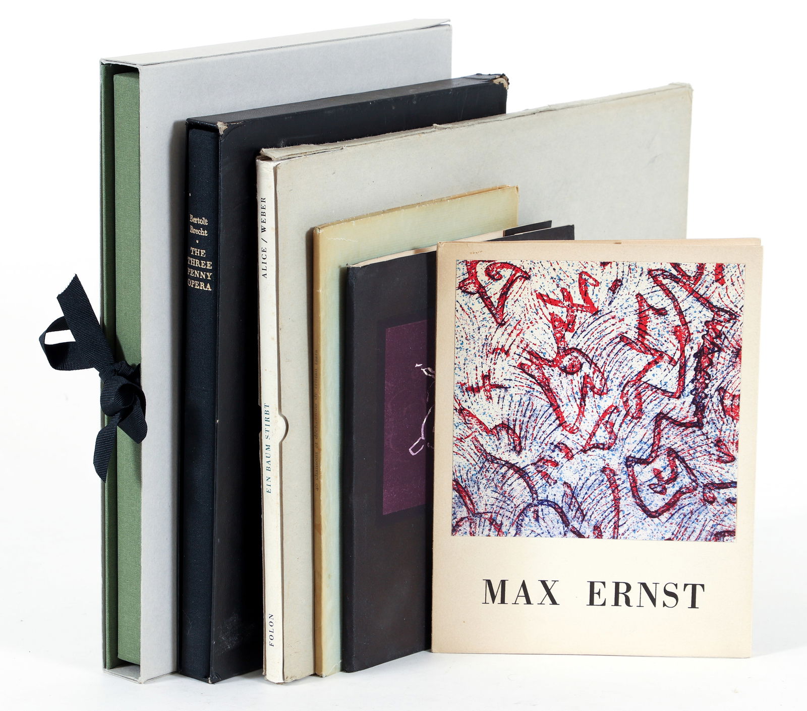 6 rare art books, includes 3 original lithographs, Ernst, Tanning et al (1 of 6)