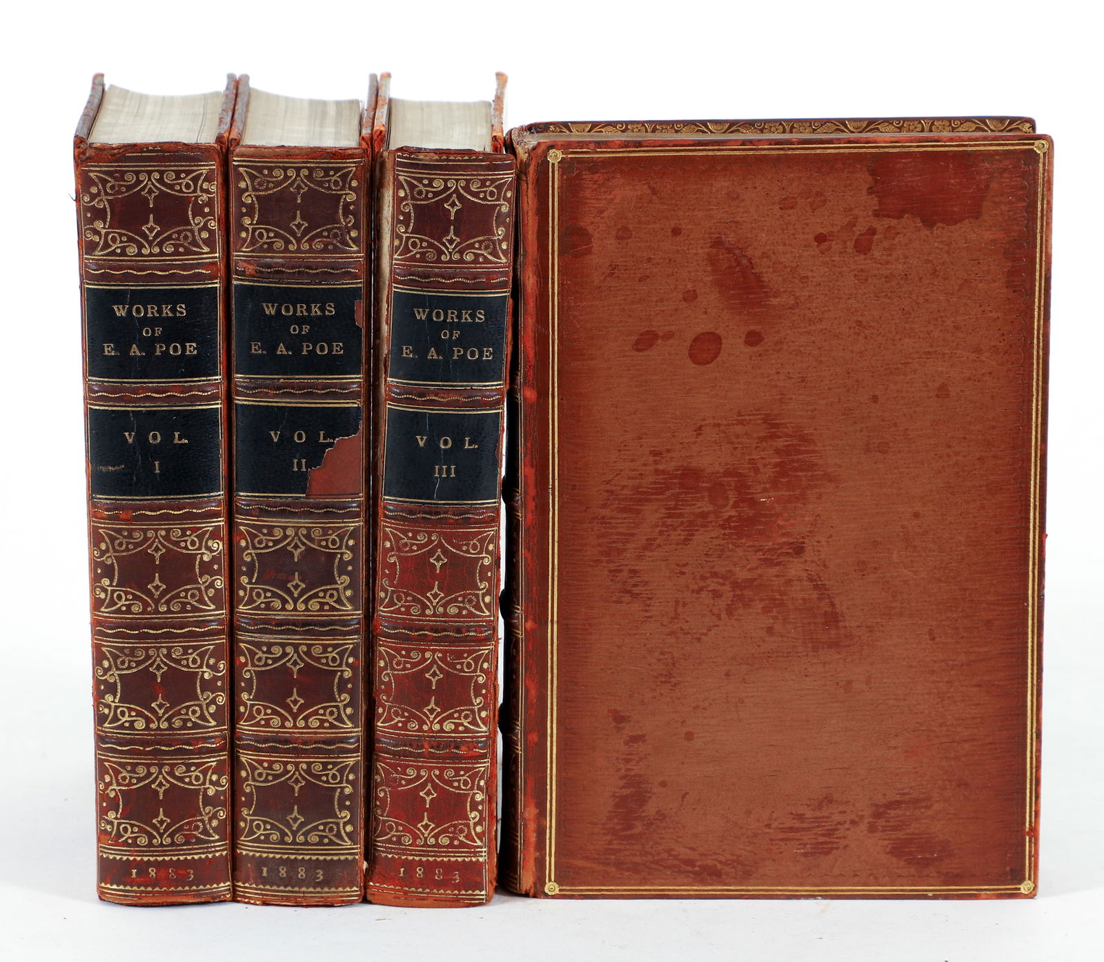 The Works of Edgar Allan Poe 4 vols Zaehnsdorf Bindings (1 of 4)