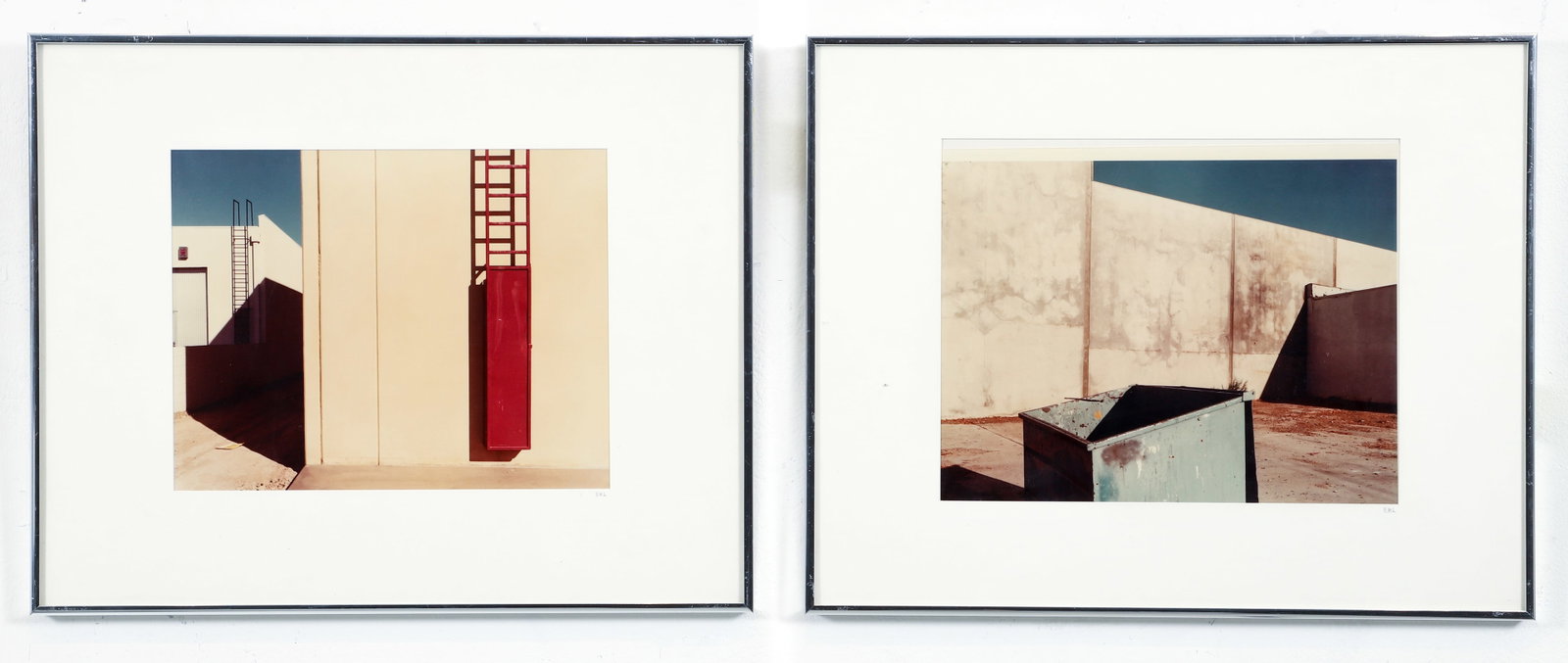 2 Erik Lauritzen framed color photos: Lauritzen, Erik (American 1953-2007), California Architecture Details, 1980s, color photography, 9.75 x 12 inches, signed with initials on mat lower right, framed measuring 16 x 20 inches.