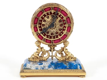 Gilded Brass Desk Clock