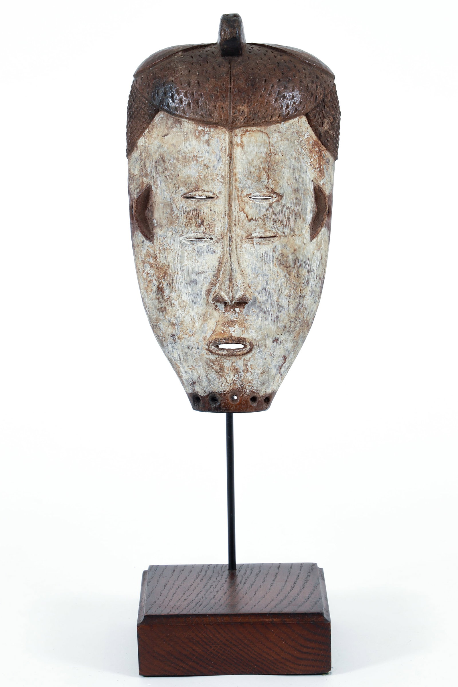 Zimba polychromed Mask, Congo: Zimba polychromed Mask, Congo, 11 inches tall , mounted on an attractive stand. Provenance: The Estate of Charles G. Pauli, Pittsburgh, PA.