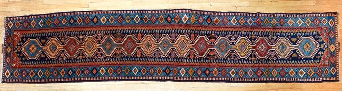Very long Semi-Antique Caucasian Shirvan Carpet Runner