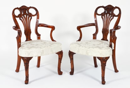 Pair of Highly Carved Armchairs