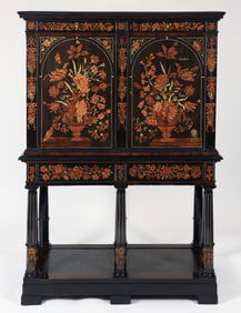 Exquisite Dutch Marquetry Cabinet on Frame