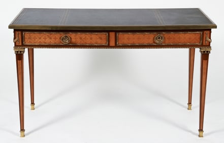 Louis XVI Style Marquetry Bureau Plat