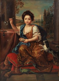 Jules F. Bernard oil painting copy after Menard of Anne Louise Bourbon