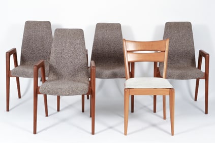 5 Chairs, Kai Kristiansen for Schou Andersen plus Heywood-Wakefield