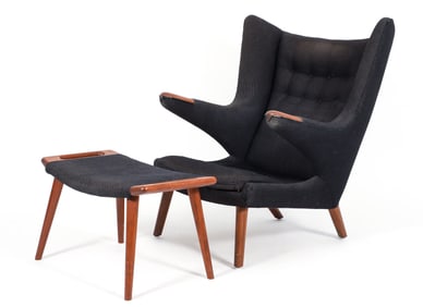 Hans Wegner AP19 Papa Bear Chair and Ottoman