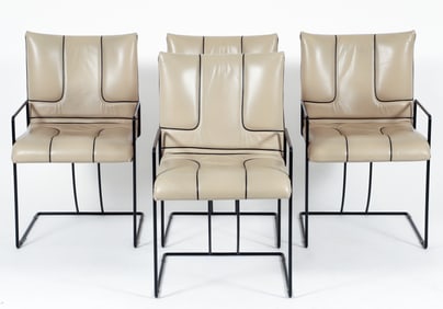 Four i4 Mariani Italian Leather Dining Chairs