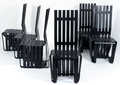 Set of 6 Frank Gehry High Sticking Side Chairs