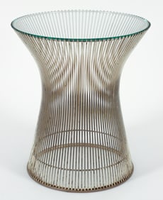 Warren Platner MCM Wire and Glass Side Table