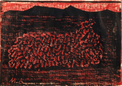 Milton Avery 1954 Lamb Color Woodcut