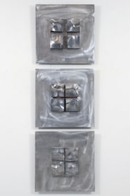 Ron Bennett 1972 Land Forms Triptych aluminum relief