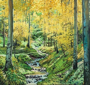 Christopher Gerlach 1983 oil Gold in the Aspens