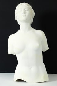 Enrico Glicenstein Bust of Ida Plaster Sculpture