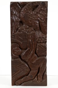 Enrico Glicenstein Ganymede and the Eagle Wood Bas-Relief 1934