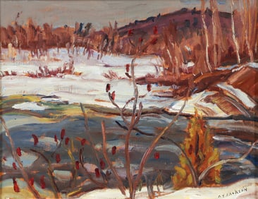 A. Y. Jackson Madawaska River 1961 Oil on Board
