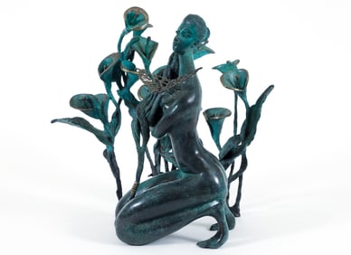 Tiefeng Jiang Calla Lilies Cast Bronze Sculpture 1987