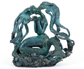 Tiefeng Jiang Mermaid Cast Bronze Sculpture 1987