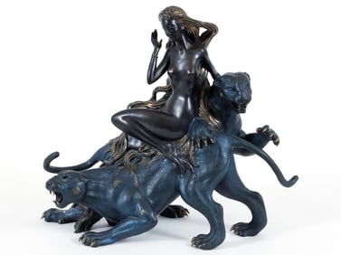 Tiefeng Jiang Mountain Ghost Cast Bronze Sculpture 1989
