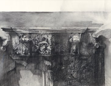 Herb Olds Headboard Number 2 Charcoal Drawing Signed