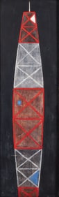 Louise Pershing Radar Tower Modernist Oil Painting