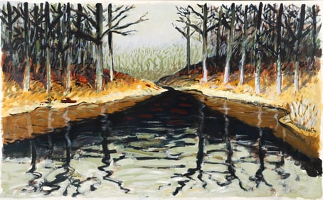 Joe Shepler 1983 acrylic Winter Pond